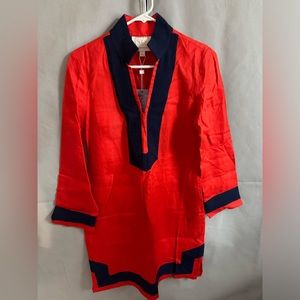 NWT Sail to Sable 100% Linen Dress Long-Sleeved Classic Tunic